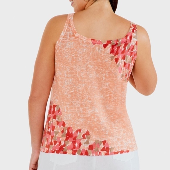 Nic + Zoe Orange Sunburst Sweater Tank Top Size XXL New - Picture 3 of 9